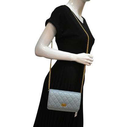 CHANEL Classic 2.55 Reissue WOC Quilted Leather Crossbody Bag Light Blue