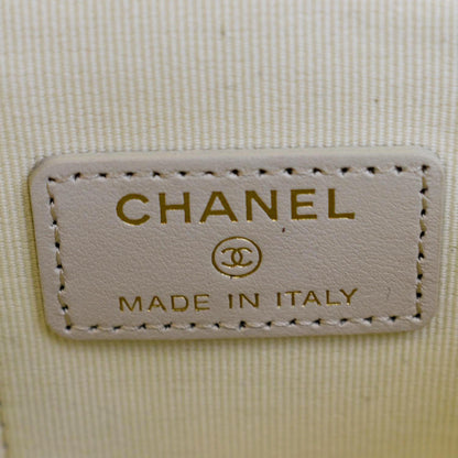 CHANEL Vanity Case Quilted Leather Crossbody Bag White