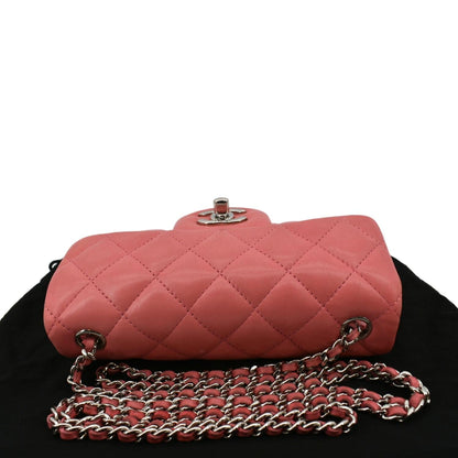 CHANEL Extra Mini Flap Quilted Leather Crossbody Bag Pink