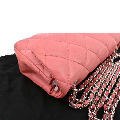 CHANEL Extra Mini Flap Quilted Leather Crossbody Bag Pink