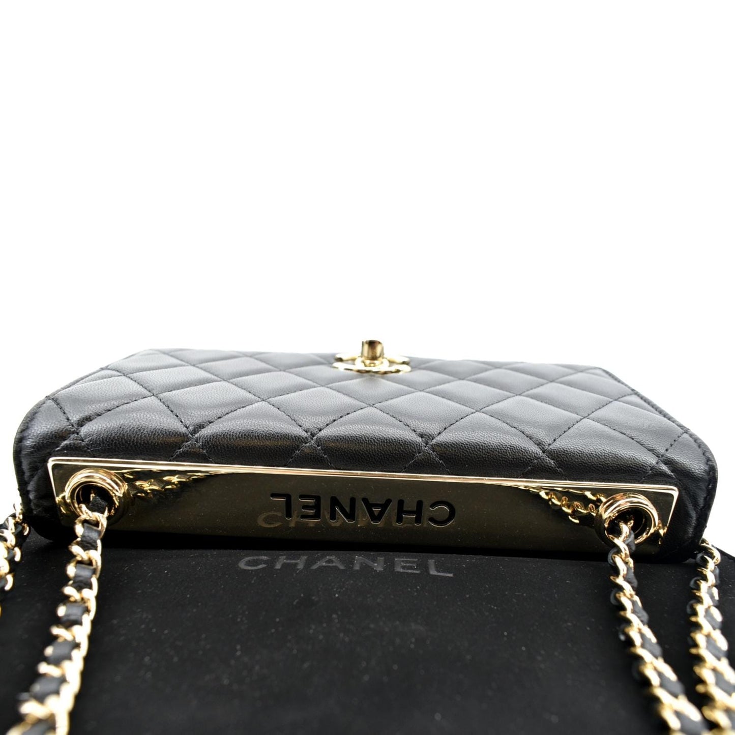 CHANEL Trendy CC Woc Lambskin Leather Crossbody Bag Black