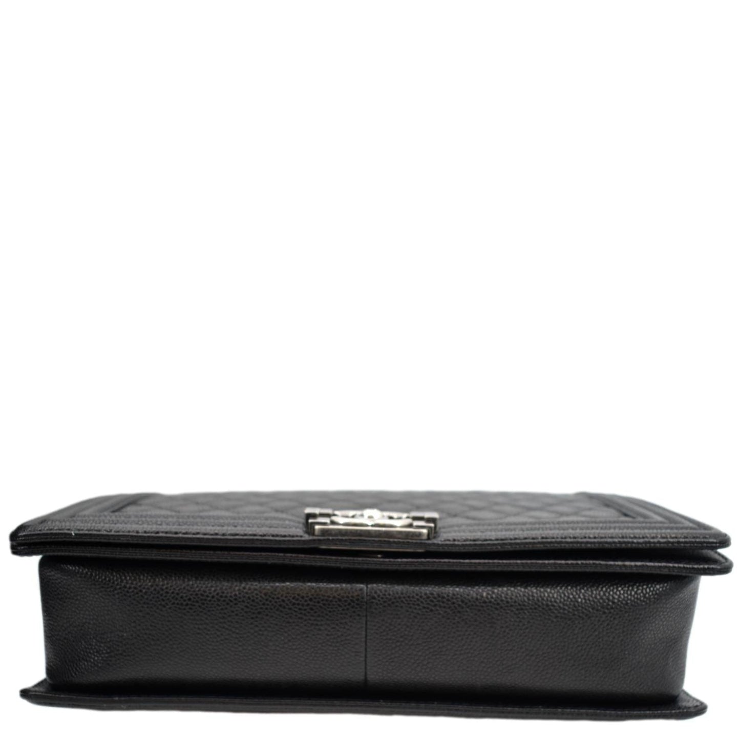 CHANEL Large Boy Flap Leather Shoulder Bag Black