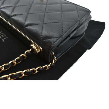 CHANEL Trendy CC Woc Lambskin Leather Crossbody Bag Black