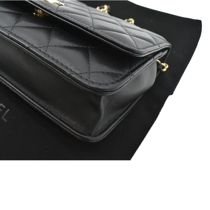 CHANEL Trendy CC Woc Lambskin Leather Crossbody Bag Black