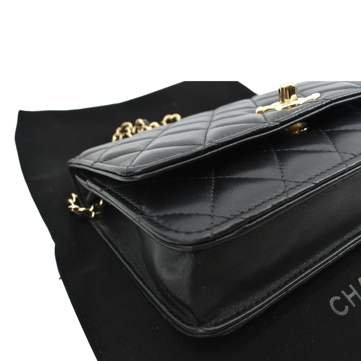 CHANEL Trendy CC Woc Lambskin Leather Crossbody Bag Black