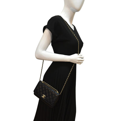 CHANEL Trendy CC Woc Lambskin Leather Crossbody Bag Black