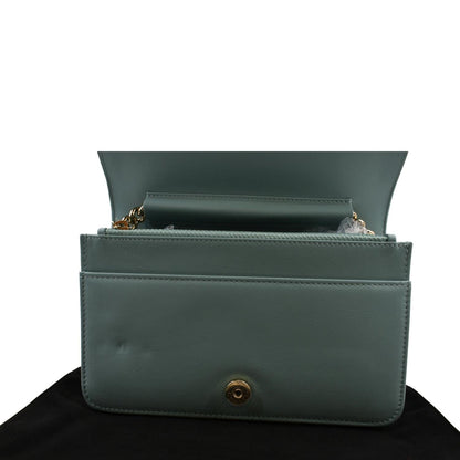 CHANEL Boy Woc Caviar Leather Wallet On Chain Clutch Bag Light Green