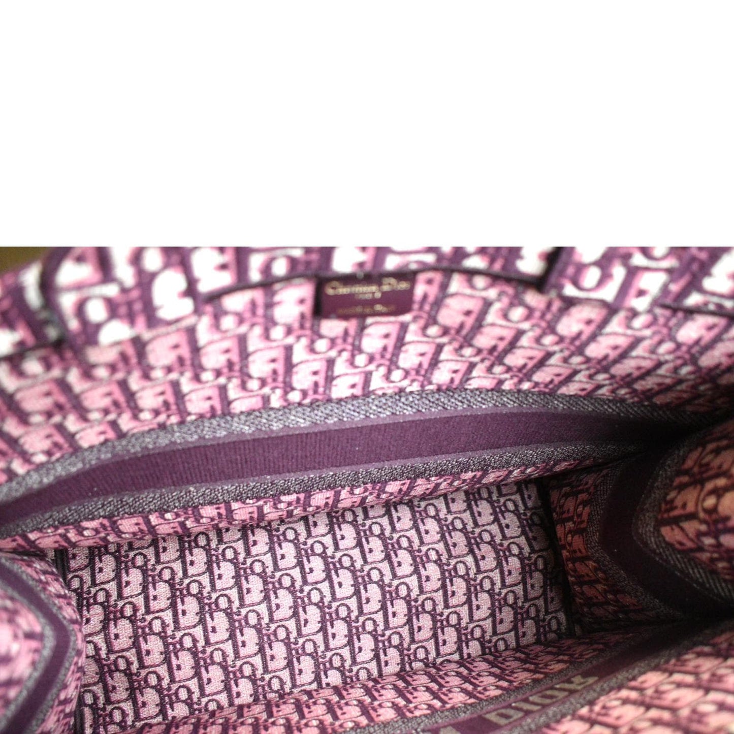 CHRISTIAN DIOR Book Oblique Embroidered Canvas Tote Bag Burgundy - Hot Deals