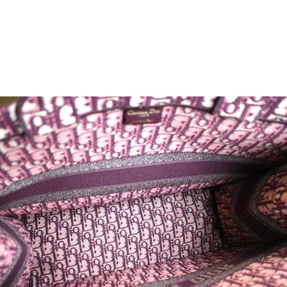 CHRISTIAN DIOR Book Oblique Embroidered Canvas Tote Bag Burgundy - Hot Deals