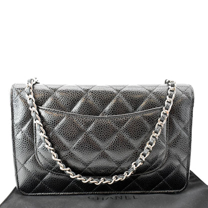 CHANEL CC WOC Caviar Leather Wallet On Chain Crossbody Bag Black