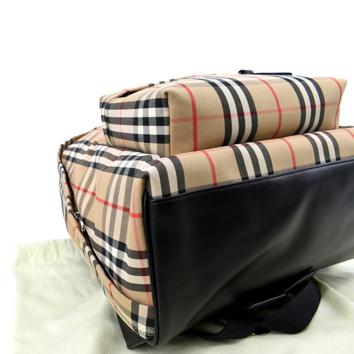 Burberry Vintage Check Nylon Backpack Bag Beige