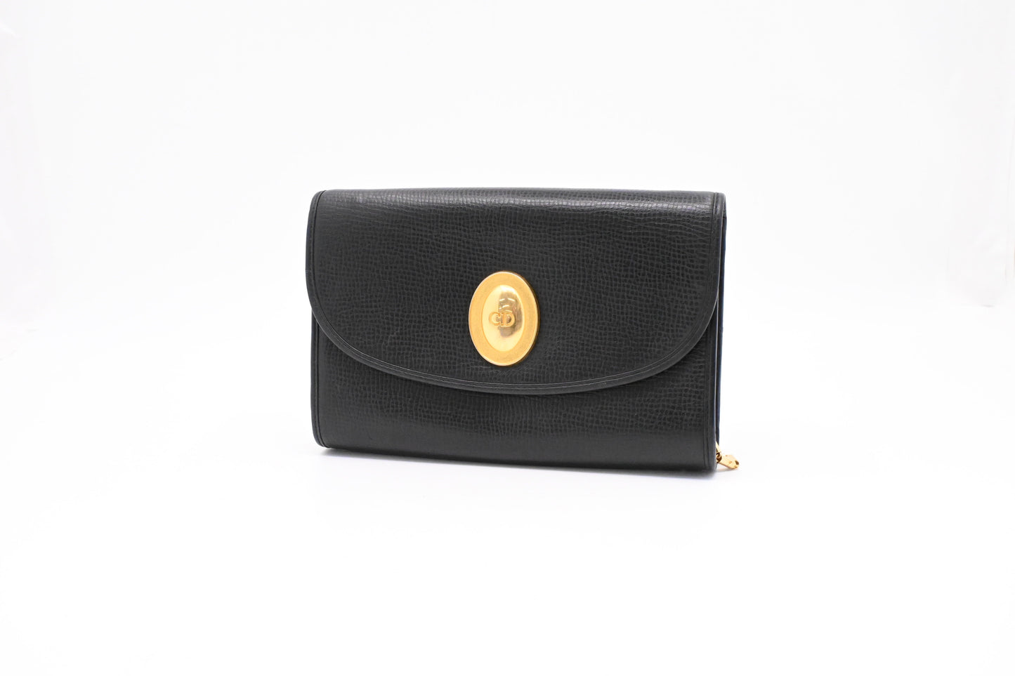 Dior Chain Shoulder Bag in Black Leather