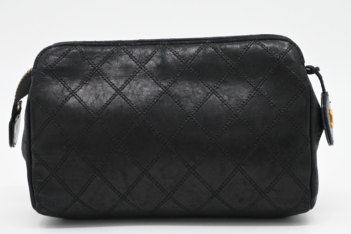 Chanel Pouch in Black MatelassÃ© Leather