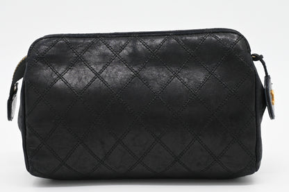 Chanel Pouch in Black MatelassÃ© Leather