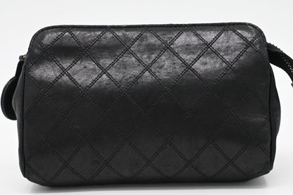Chanel Pouch in Black MatelassÃ© Leather