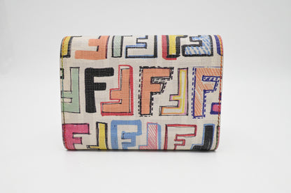 Fendi Compact Wallet in Mutlicolor FF Canvas