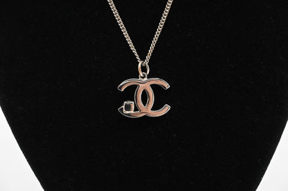 Chanel Black Rhinestone CC Necklace