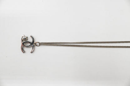 Chanel Black Rhinestone CC Necklace