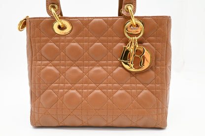 Dior Lady Dior Medium in Brown Cannage Leather