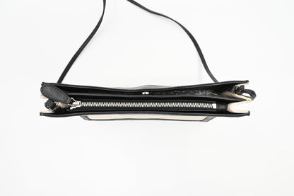 Balenciaga Navy Pochette Crossbody in Off White Canvas