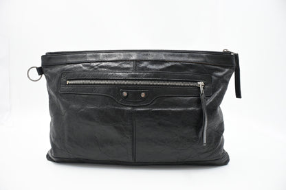 Balenciaga City Clutch in Black Leather