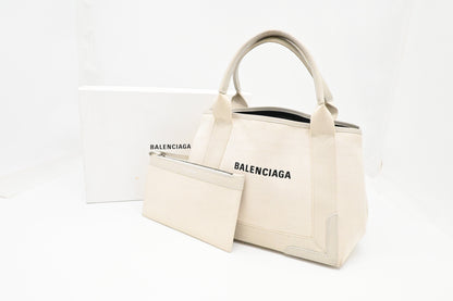 Balenciaga Cabas Small in Ivory White Canvas