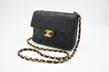 Chanel Mini Square in Black MatelassÃ© Leather
