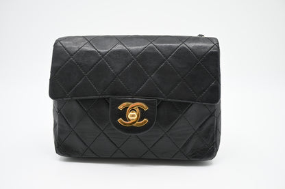 Chanel Mini Square in Black MatelassÃ© Leather