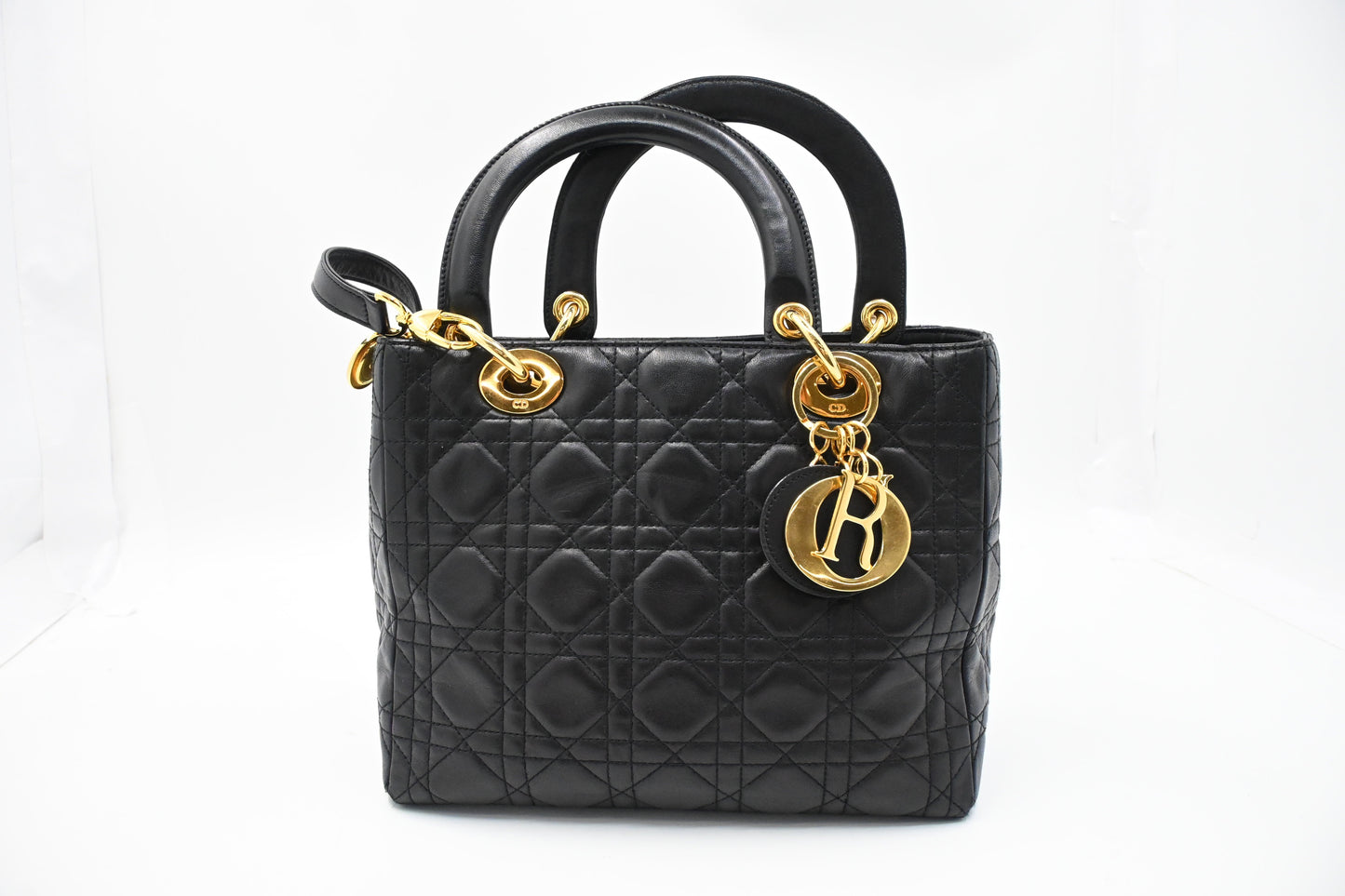 Dior Medium Lady Dior in Black Cannage Leather