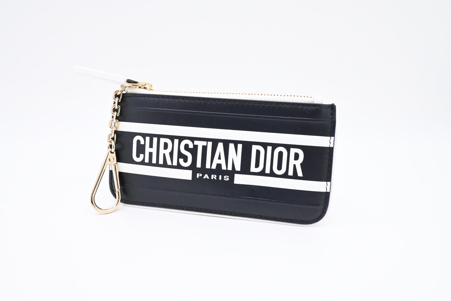 Dior Vibe Key Case in Black and White Leather