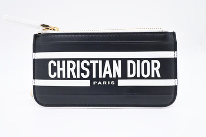 Dior Vibe Key Case in Black and White Leather