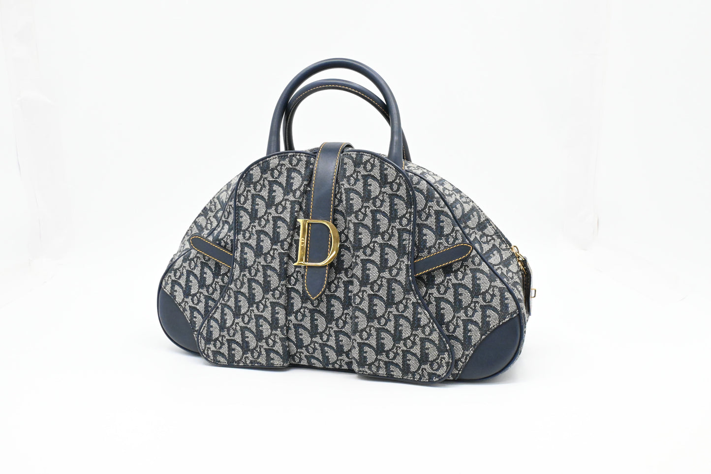 Dior Saddle Bowler in Blue Oblique Canvas