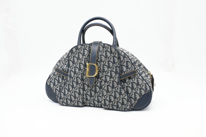 Dior Saddle Bowler in Blue Oblique Canvas