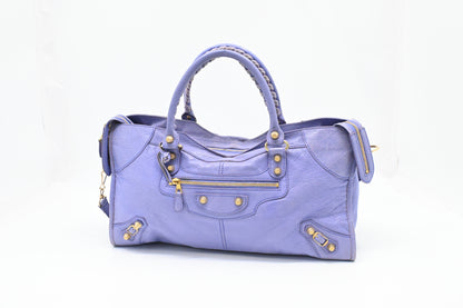 Balenciaga Le City in Lavender Arena Leather