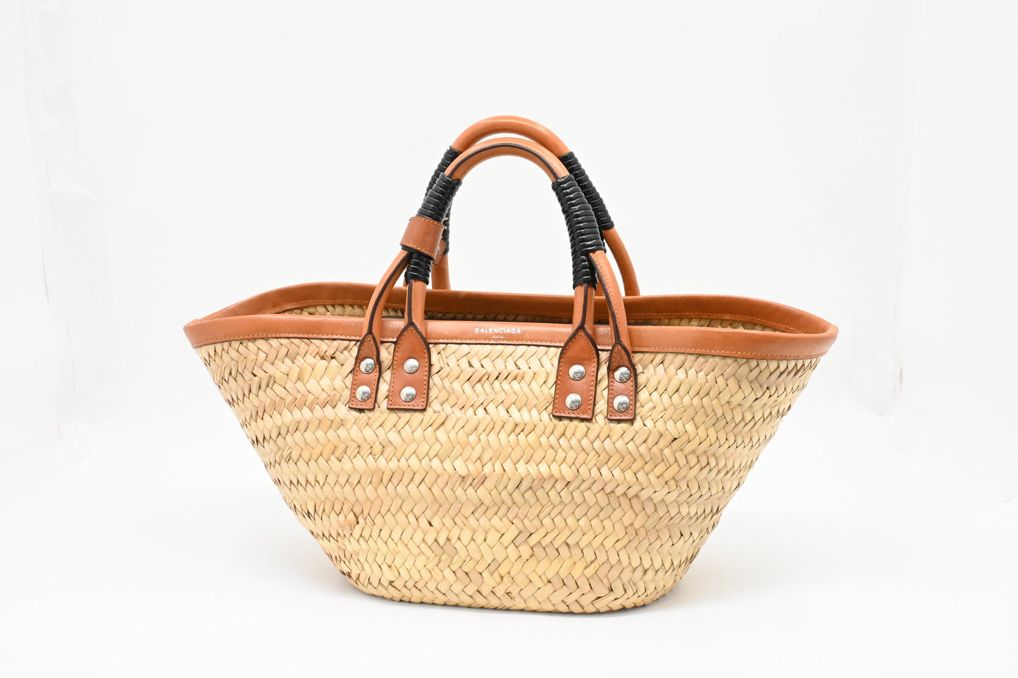Balenciaga Bistro Panier Basket Bag in Tan Leather