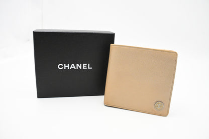 Chanel Bifold Wallet in Beige Leather
