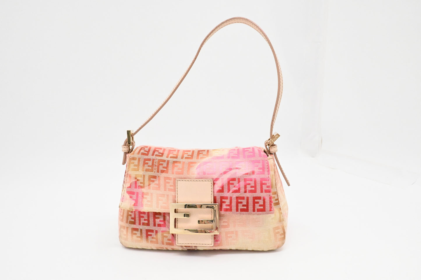 Fendi Mama Mini Baguette in Pink Floral Zucchino Canvas