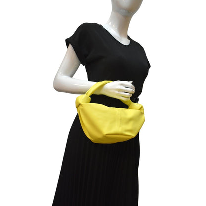 BOTTEGA VENETA Double Knot Leather Mini Tote Bag Kiwi