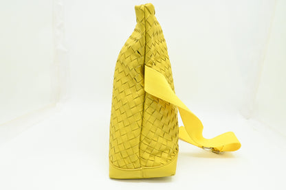 Bottega Veneta Crossbody Bag in Yellow Intrecciato Leather