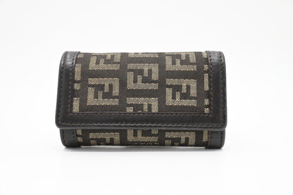 Fendi 6 Key Case in Zucca Canvas