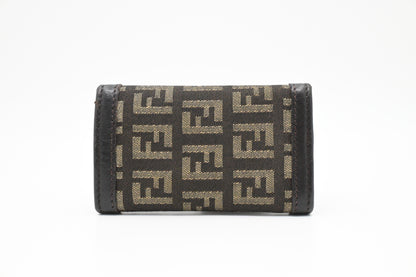 Fendi 6 Key Case in Zucca Canvas