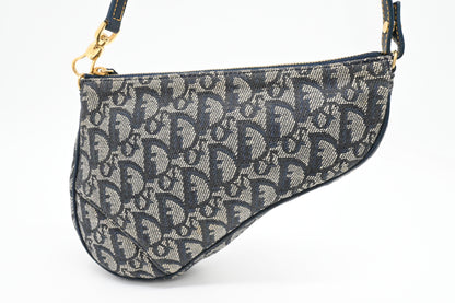Dior Saddle Pouch in Blue Oblique Canvas