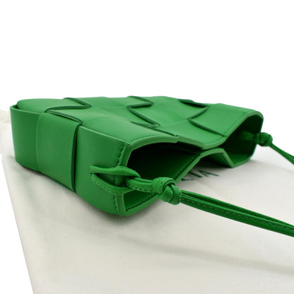 BOTTEGA VENETA Cassette Lambskin Satchel Bag Parakeet