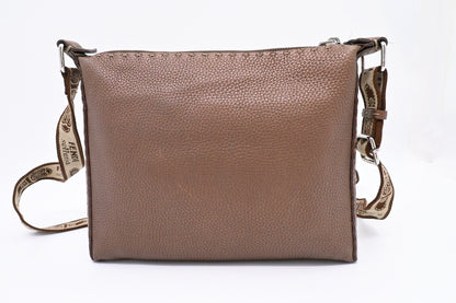 Fendi Selleria Crossbody in Metallic Brown Leather