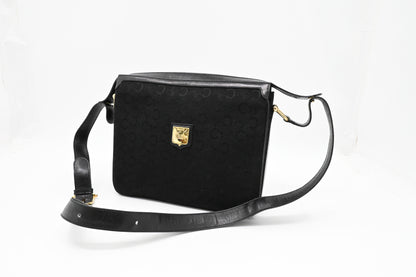 Celine Shoulder Bag in Black Canvas