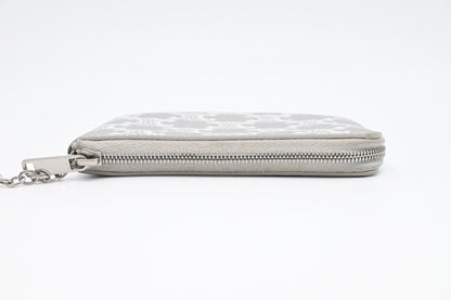 Celine Key Pouch in Silver Triomphe Canvas