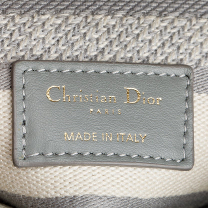 Christian Dior 2021 Grey Canvas Toile de Jouy Embroidered Medium Lady D-Lite