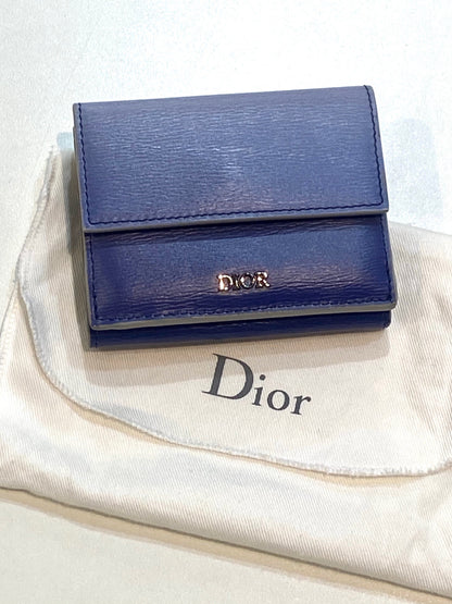 DIOR CALFSKIN LEATHER COMPACT BIFOLD WALLET