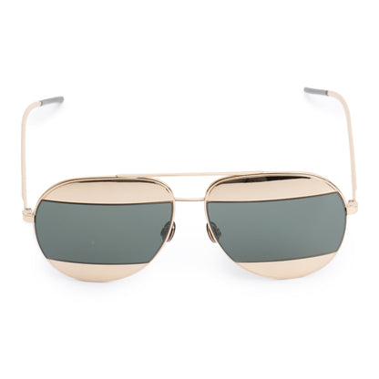 Dior Gold-Tone Metal Frame DiorSplit 1 Aviator Sunglasses