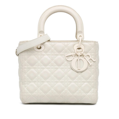 DIOR MEDIUM ULTRA MATTE CALFSKIN LEATHER CANNAGE LADY DIOR